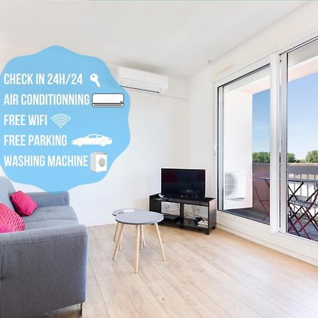 Appartement Cosy Tout Confort - Climatisation, Balcon, Wifi - Proche Airbus, Purpan, Aeroport, Stade Ernest Wallon Toulouse Exterior foto